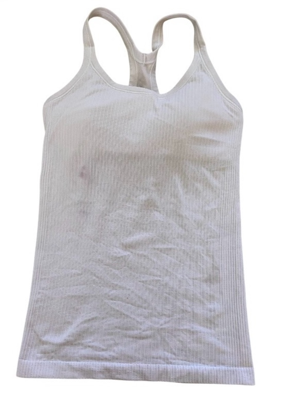 Lululemon Ebb to street build in bra Ribbed Racerback Tank Top size 4, light pin